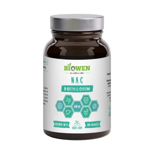 Biowen NAC 600 mg, 100 kapsułek - Wegański suplement diety