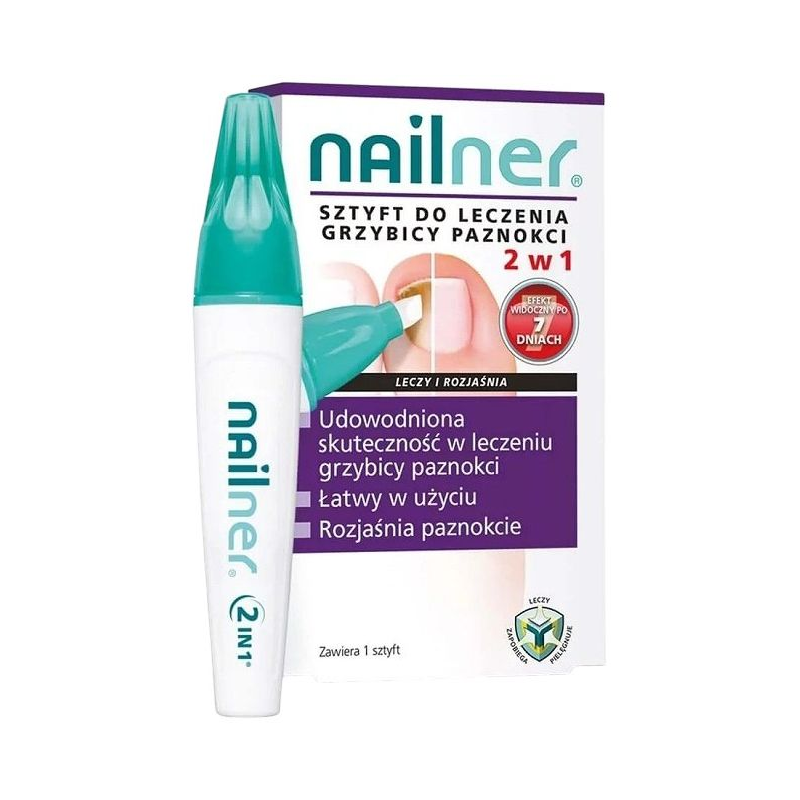 Nailner Sztyft do leczenia grzybicy paznokci 2w1, 4 ml - Leczy i zapobiega grzybicy paznokci