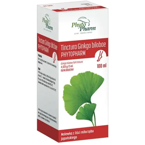 Phytopharm Tinctura Ginkgo bilobae, 100 ml - Ziołowa nalewka z miłorzębu japońskiego