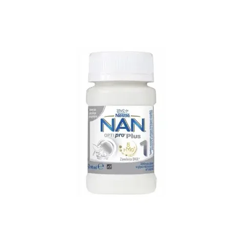 NAN Optipro Plus 1 Mleko od urodzenia, 90 ml -  W płynie dla zdrowych niemowląt od urodzenia