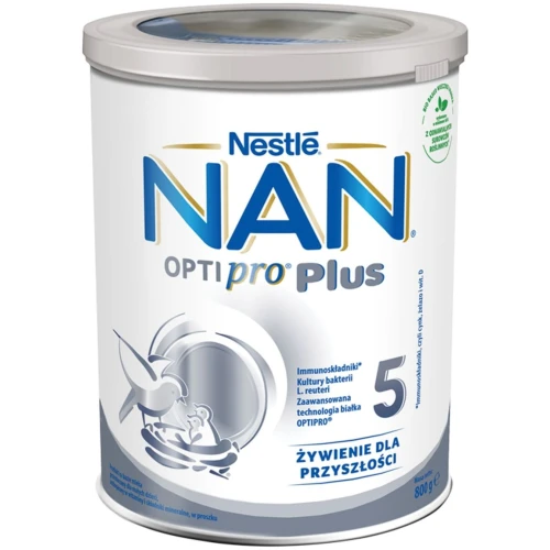Nestlé NAN OPTIpro Plus 5, 800 g - Produkt na bazie mleka dla dzieci po 2,5 roku życia