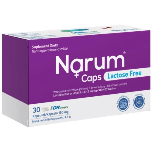 Narum Caps Lactose Free 150 mg, 30 kapsułek - Probiotyk bez laktozy