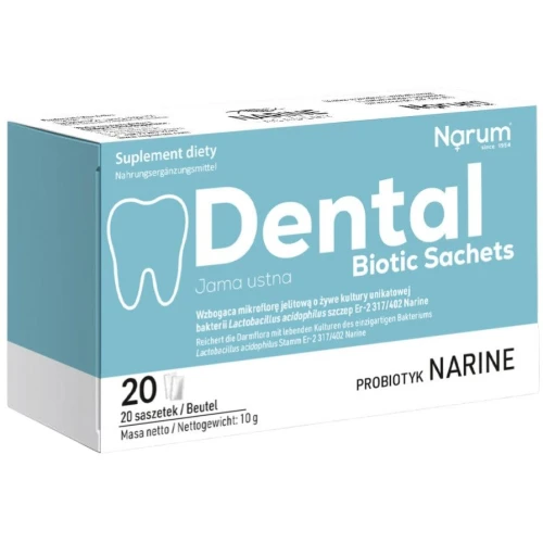 Narum Dental Biotic Sachets, 20 saszetek - Probiotyk z miętą