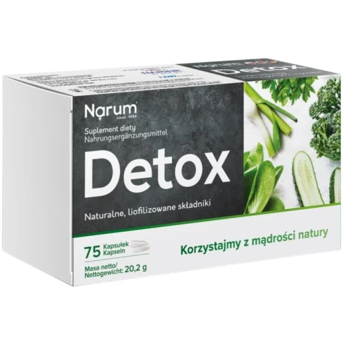 Narum Detox, 75 kapsułek - Naturalne, liofilizowane składniki