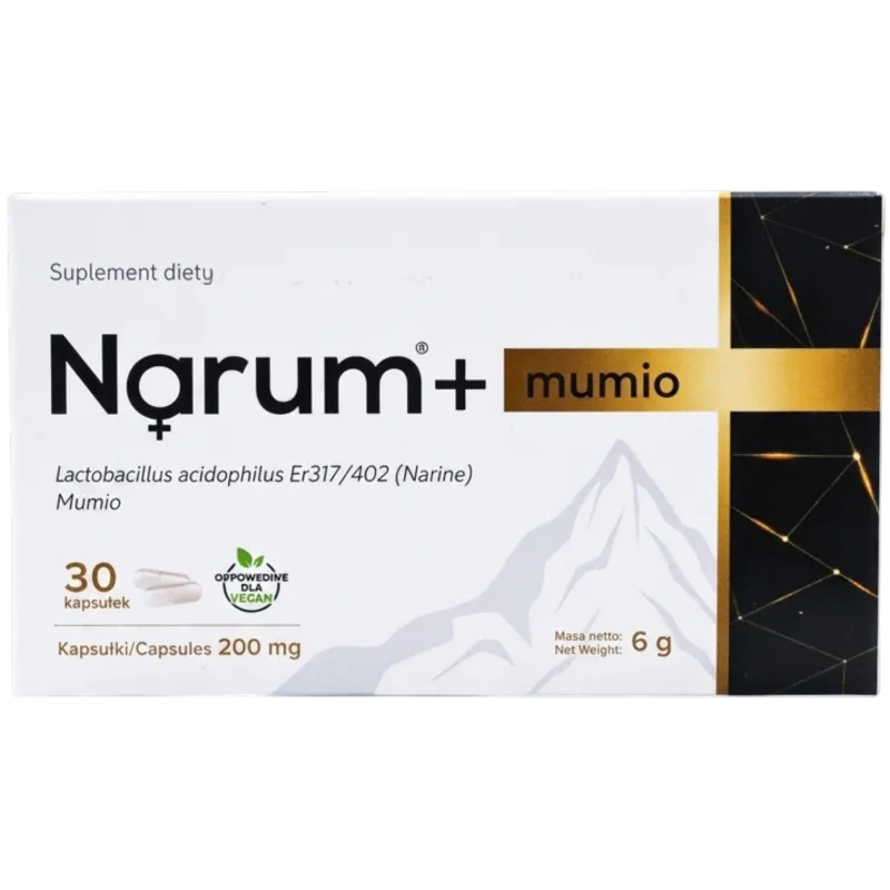 Narum + Mumio 30 kapsułek - Połączenie szczepu Narine i mumio ałtajskiego