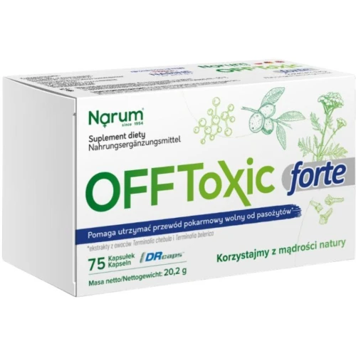 Narum OFFtoxic Forte, 75 kapsułek - Metabolity bakterii probiotycznych i ekstrakty roślinne
