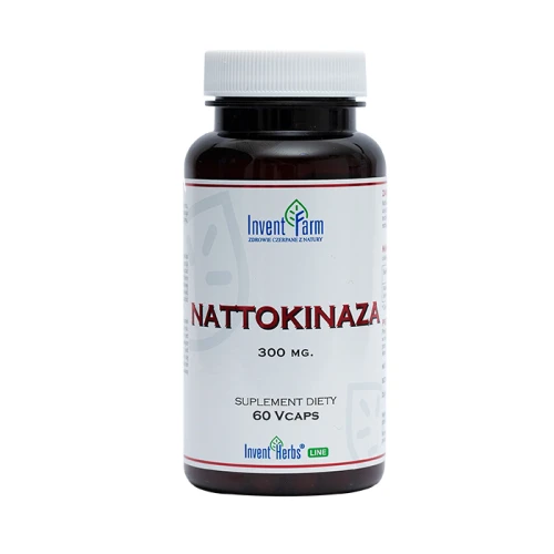 Nattokinaza 300 mg, 60 kapsułek - Z ekstraktem ze sfermentowanych nasion soi