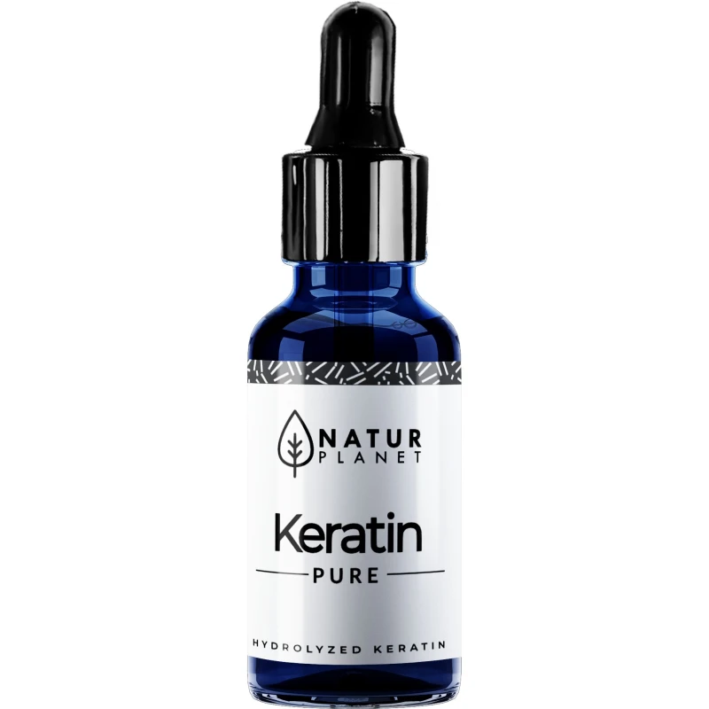 Natur Planet Keratin Pure Keratyna Hydrolizowana, 30 ml - Wzmocnienie włosów i paznokci