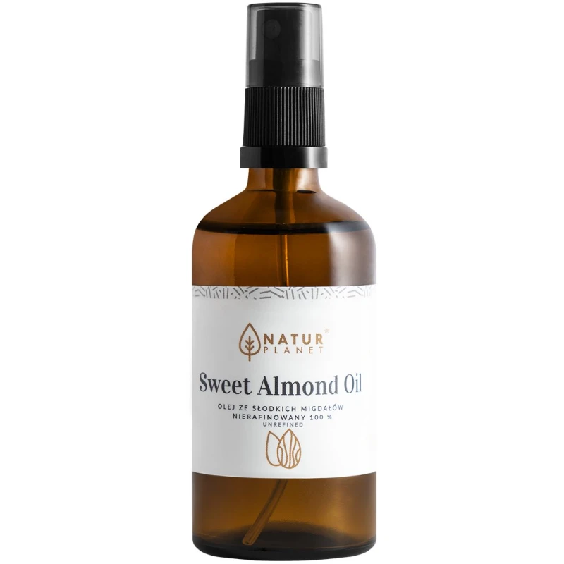 Natur Planet Olej ze Słodkich Migdałów, nierafinowany, 100 ml - Naturalna pielęgnacja skóry suchej i włosów