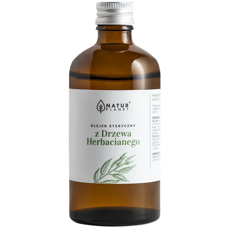 Natur Planet Olejek z Drzewa Herbacianego, 100 ml - Olejek eteryczny o właściwościach przeciwbakteryjnych