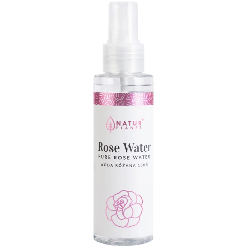Natur Planet Woda Różana, 100 ml - Tonizuje skórę i pielęgnuje włosy