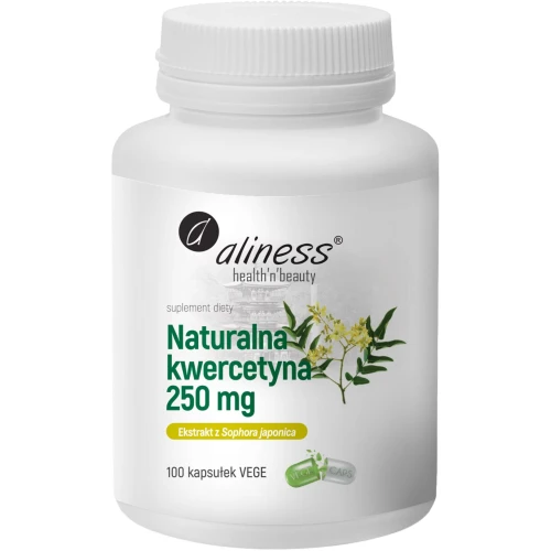 Aliness Naturalna kwercetyna 250 mg, 100 kapsułek - Naturalny flawonoid z perełkowca japońskiego