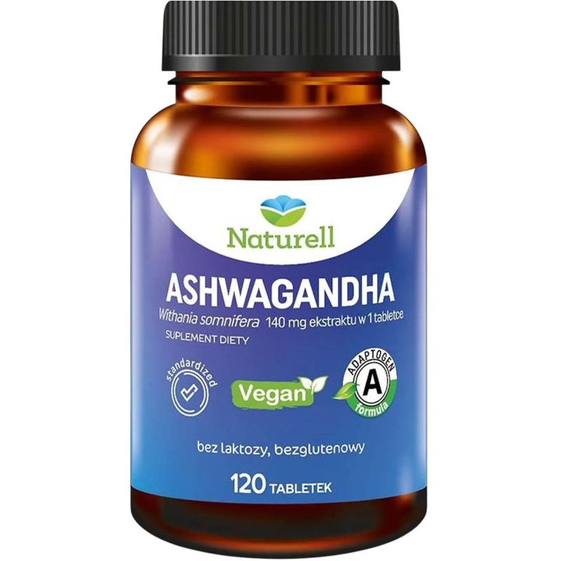 Naturell Ashwagandha, 120 tabletek - Standaryzowany ekstrakt z witanolidami