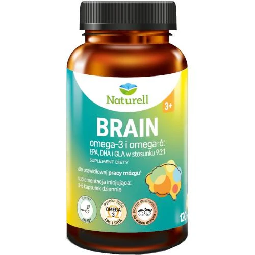Naturell Brain, 120 kapsułek - Ze składnikami wspierającymi pracę mózgu i serca