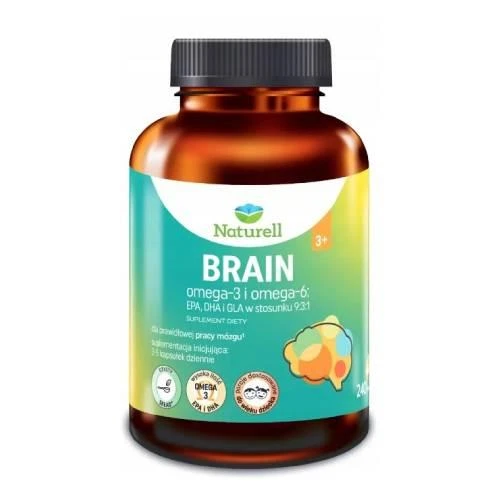 Naturell Brain, 240 kapsułek - Omega-3 i omega-6 dla dzieci i dorosłych