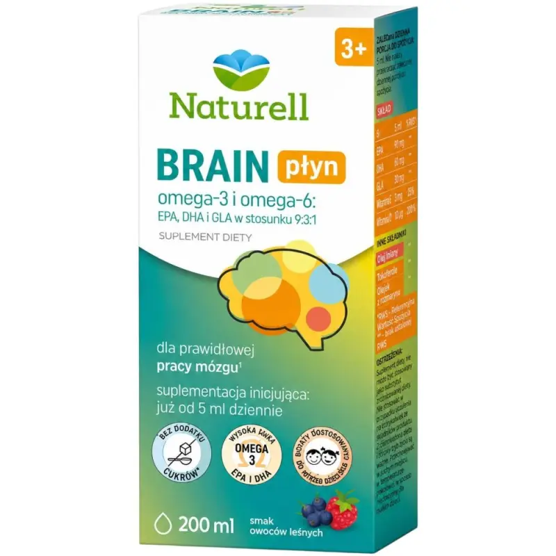 Naturell Brain płyn, 200 ml - Ze składnikami wspierającymi pracę mózgu