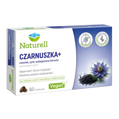 Naturell Czarnuszka+, 60 kapsułek - Źródło kwasów tłuszczowych i antyoksydantów
