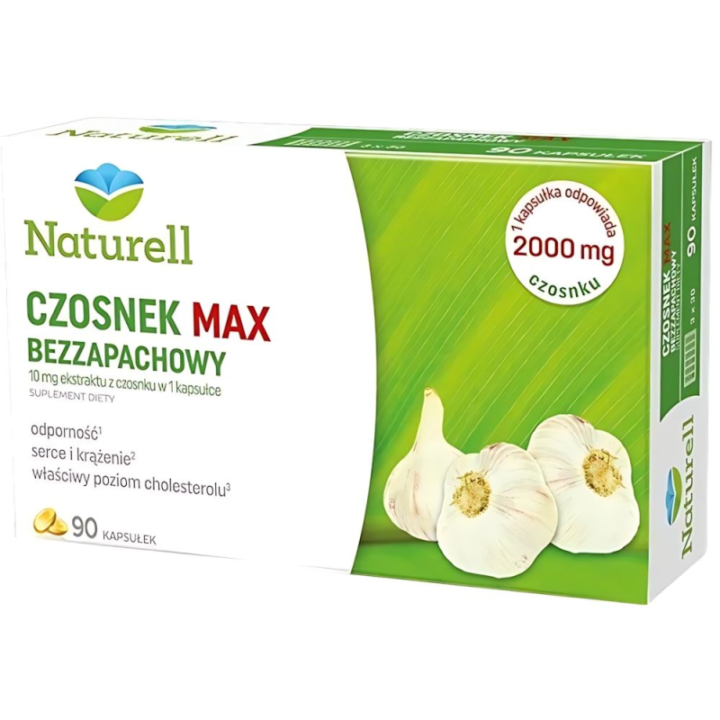 Naturell Czosnek Max, 90 kapsułek - Wspomagają prawidłowe funkcjonowanie układu odpornościowego