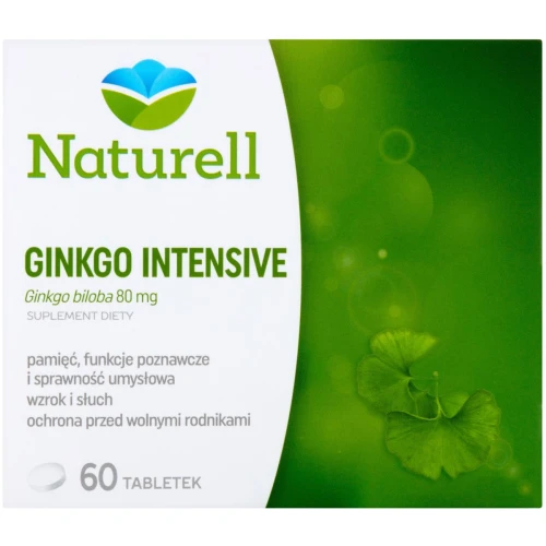 Naturell Ginkgo Intensive, 60 tabletek - Wspiera sprawność umysłową