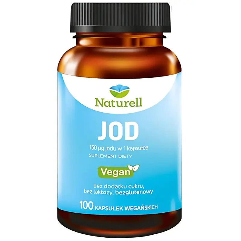Naturell Jod, 100 kapsułek - Dla dorosłych ograniczających spożycie soli jodowanej