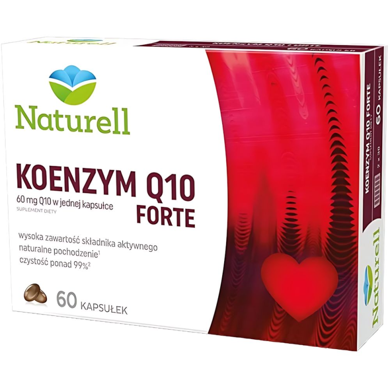 Naturell Koenzym Q10 Forte, 60 kapsułek - Suplement diety z koenzymem Q10. Dla osób po 50. roku życia.