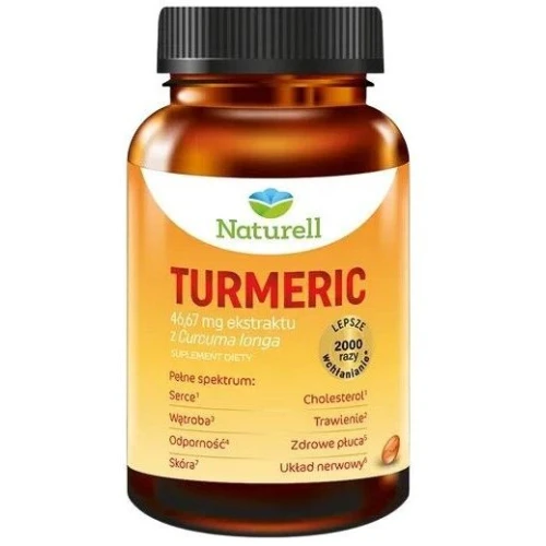 Naturell Turmeric, 60 kapsułek - Wsparcie odporności i trawienia