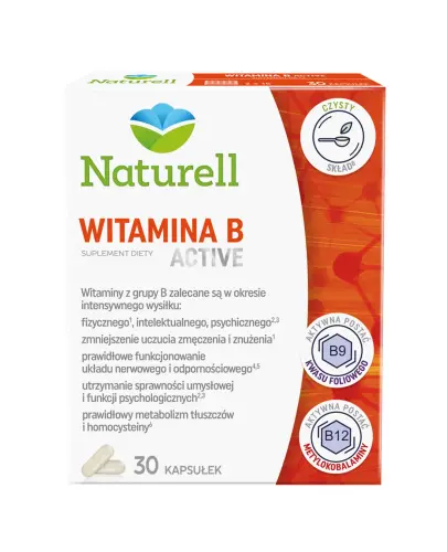 Naturell Witamina B Active, 30 kapsułek  - Z witaminami z grupy B i aktywną formą kwasu foliowego 