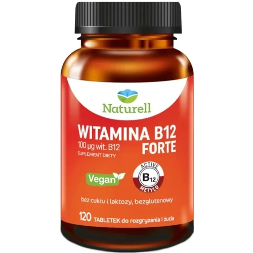 Naturell Witamina B12 Forte, 120 tabletek do rozgryzania i żucia - Wspiera prawidłowe funkcjonowanie układu odpornościowego i nerwowego