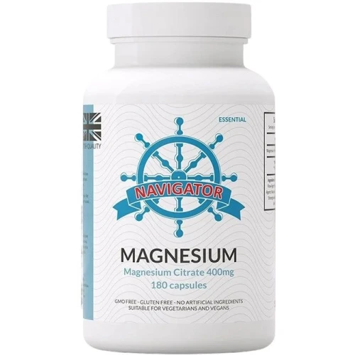 Navigator Magnesium Cytrynian Magnezu 400 mg, 180 kapsułek - Wsparcie codziennej suplementacji
