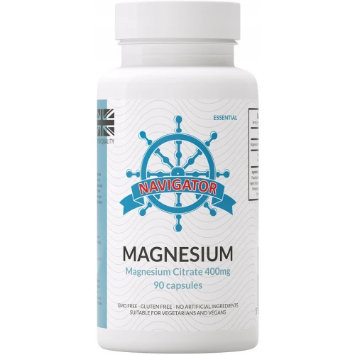 Navigator Magnesium Cytrynian Magnezu 400 mg, 90 kapsułek - Wysokoprzyswajalna forma magnezu
