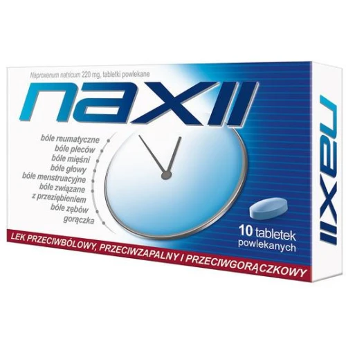 Naxii, 220 mg, 10 tabletek powlekanych - Zwalcza bóle mięśni, stawów i pleców