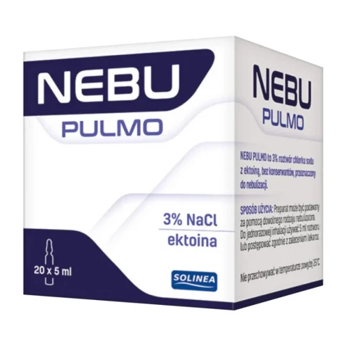 Nebu Pulmo Roztwór do inhalacji, 20 ampułek - Sól fizjologiczna do nebulizacji z ektoiną