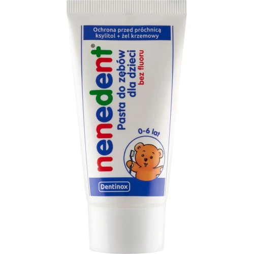 Nenedent, pasta do zębów dla dzieci bez fluoru, 50 ml - Dla dzieci do 6. roku życia 