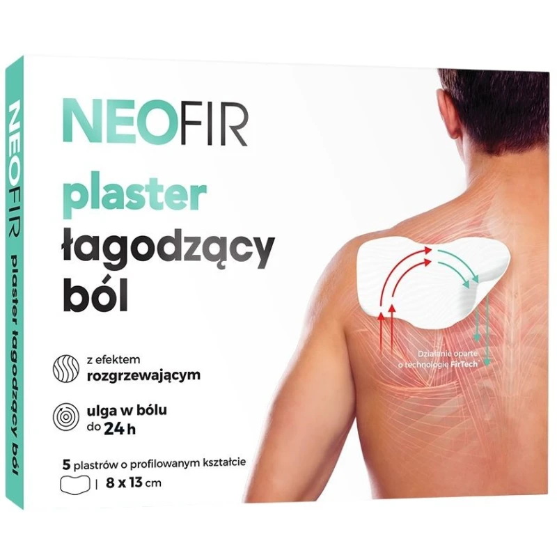Neofir Plaster łagodzący ból, 5 sztuk - Technologia FirTech, działanie do 24 godzin
