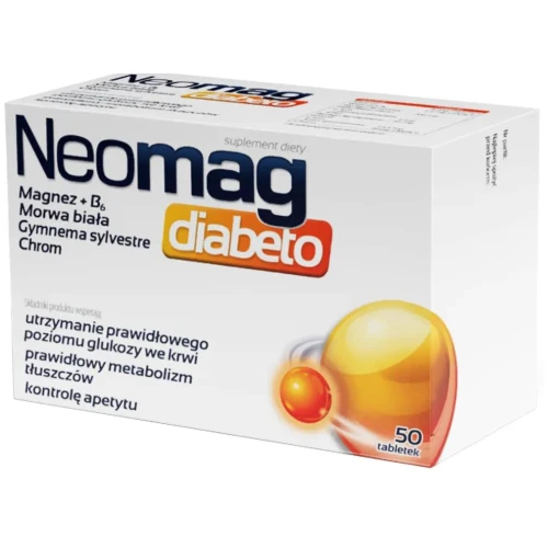 Neomag Diabeto, 50 tabletek - Magnez z dodatkiem morwy białej i chromu