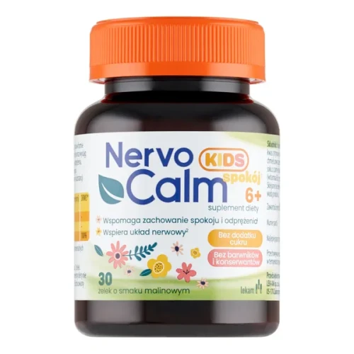 Nervo Calm Kids Spokój 6+ żelki, 30 sztuk - Żelki o smaku malinowym