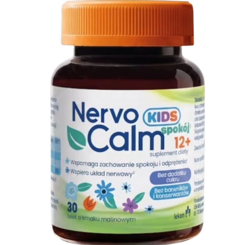 NervoCalm Kids Spokój 12+, 30 żelek - Wsparcie w zachowaniu spokoju i odprężenia w trudnych sytuacjach