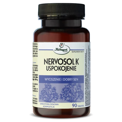 Nervosol K Uspokojenie, 90 tabletek - Kompozycja składników redukujących stres i wspierających zdrowy sen