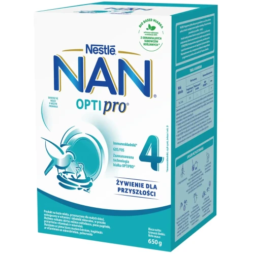 Nestle NAN Optipro 4, produkt na bazie mleka, 650 g - Dla dziecka po 2. roku życia