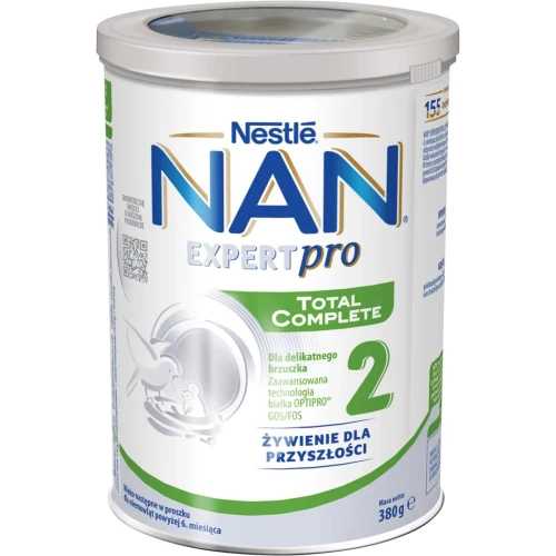 Nestle NAN ExpertPro Total Complete 2, mleko następne dla niemowląt powyżej 6. m-ca, 380 g - Dla delikatnego brzuszka 