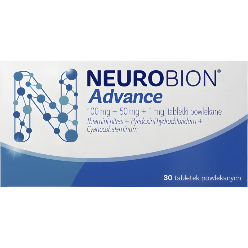 Neurobion Advance, 30 tabletek powlekanych - Lek na niedobór witamin z grupy B