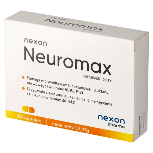 Nexon Pharma Neuromax, 30 kapsułek - Kompozycja witamin z grupy B wspierających układ nerwowy