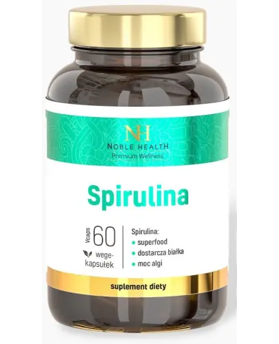 Noble Health Spirulina, 60 kapsułek - Z algą morską o dużej zawartości białka