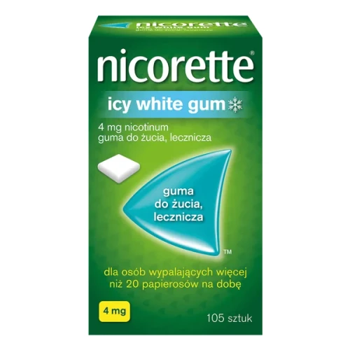 Nicorette Icy White Gum 4 mg, 105 sztuk - Guma z nikotyną