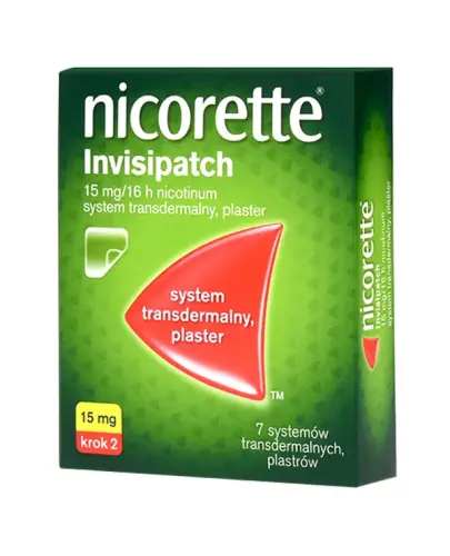 Nicorette Invisipatch 15 mg/16 h system transdermalny, 7 plastrów - Plastry antynikotynowe