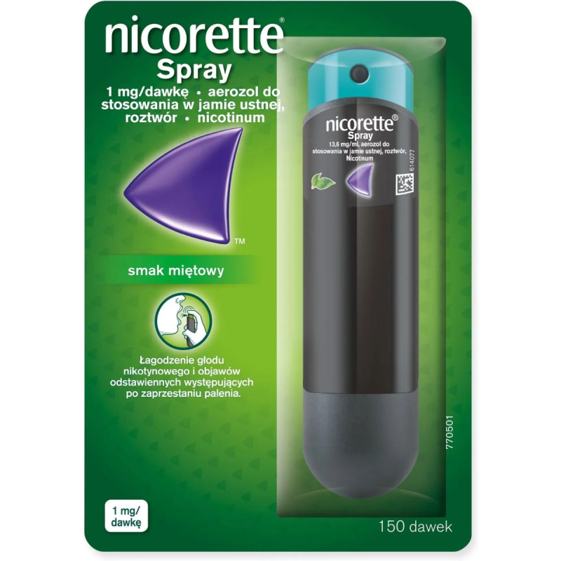 Nicorette Spray 1 mg/dawkę, 150 dawek - Aerozol do stosowania w jamie ustnej
