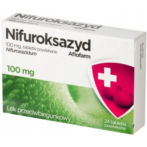 Aflofarm Nifuroksazyd 100 mg, 24 tabletki - Lek na biegunkę