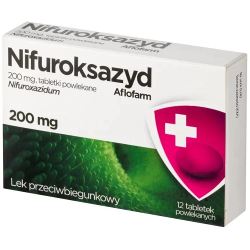 Aflofarm Nifuroksazyd 200 mg, 12 tabletek - Tabletki na biegunkę bakteryjną