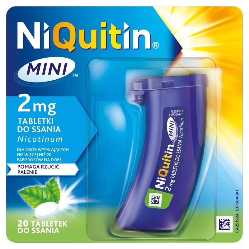 NiQuitin MINI 2 mg, 20 tabletek do ssania  - Nicotinum 2 mg, tabletki do ssania