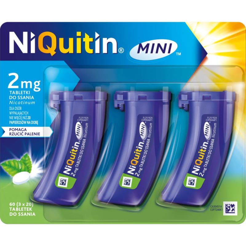 NiQuitin MINI 2 mg, 60 tabletek do ssania - Szybka ulga w odstawieniu nikotyny